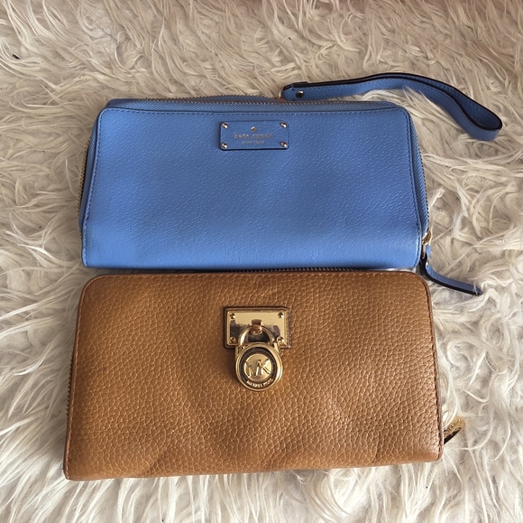 Michael Kors And  Kate Spade Leather  Wallet Set - Picture 1 of 8